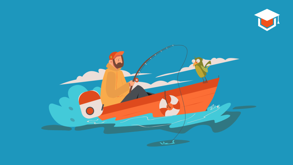 A fisherman is catching fish