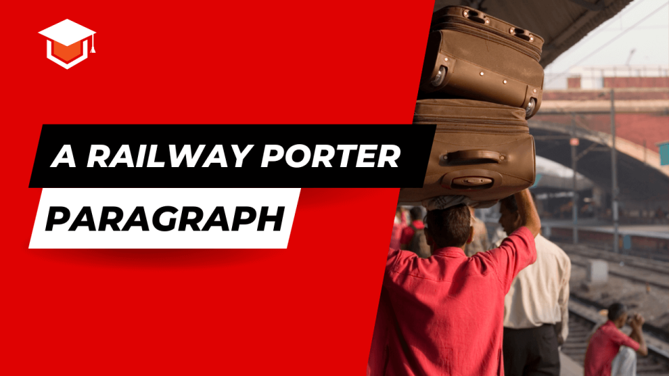 A railway porter is carrying passenger's luggage