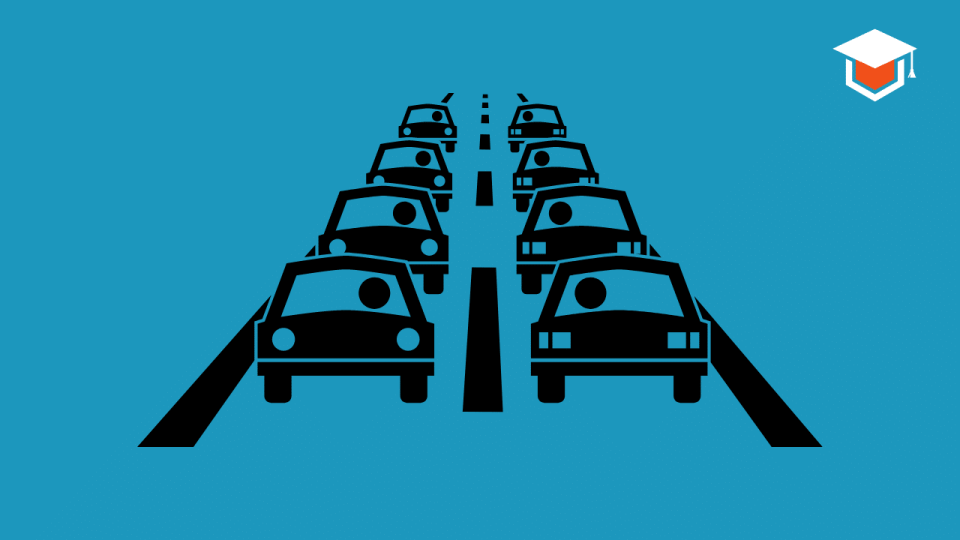 Car has been stuck on the road due to traffic jam