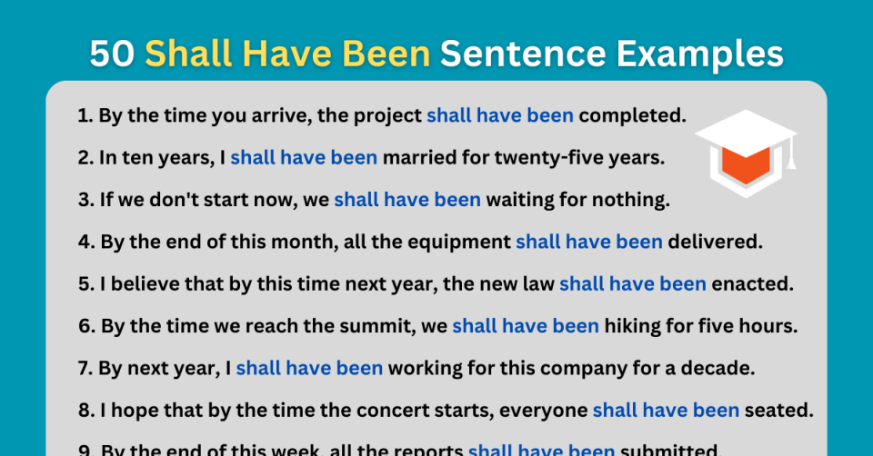 Shall Have Been Sentences Examples